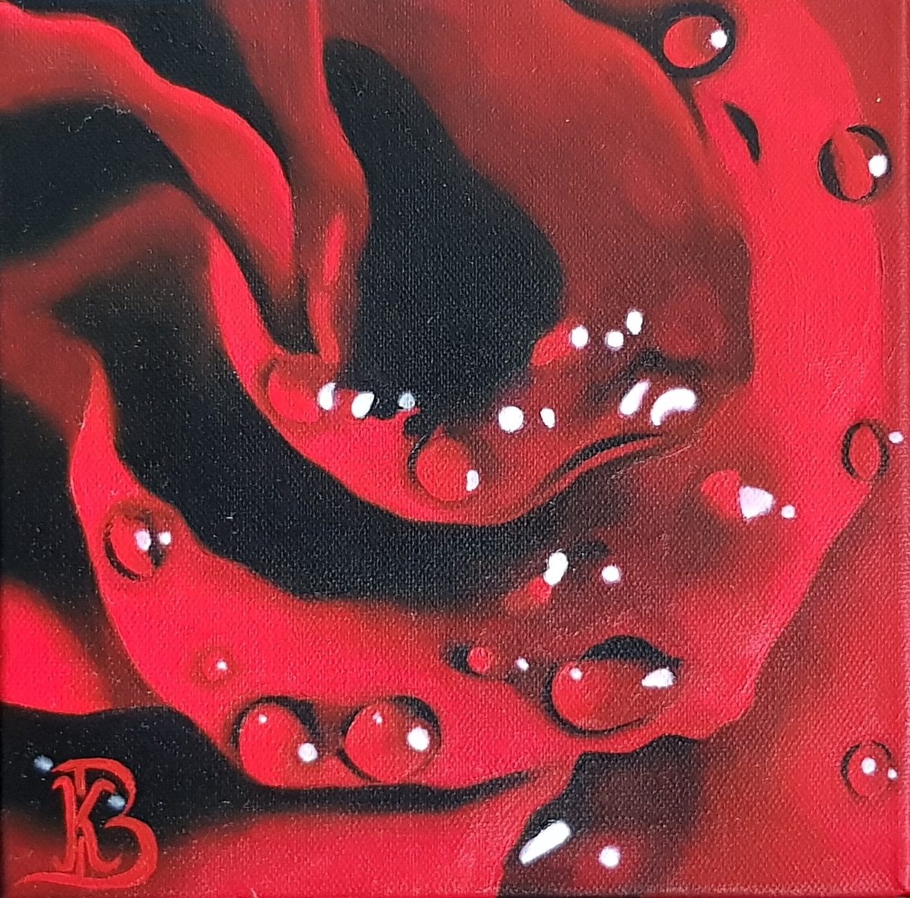 Petit coeur de Rose rouge (20×20)