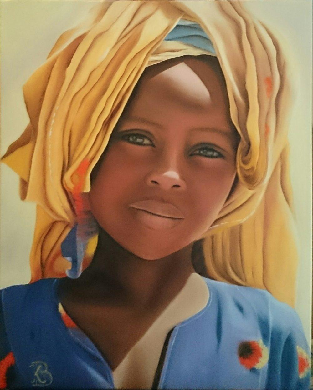 Jeune fille au turban jaune (40×50)
